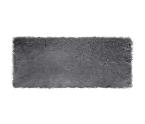 Mākslīgā Aitu Vilna Paklājs Antracīts 80 X 200 Cm Poliesters Vidaxl