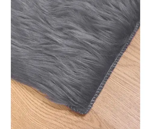 Mākslīgā Aitu Vilna Paklājs Antracīts 80 X 250 Cm Poliesters Vidaxl