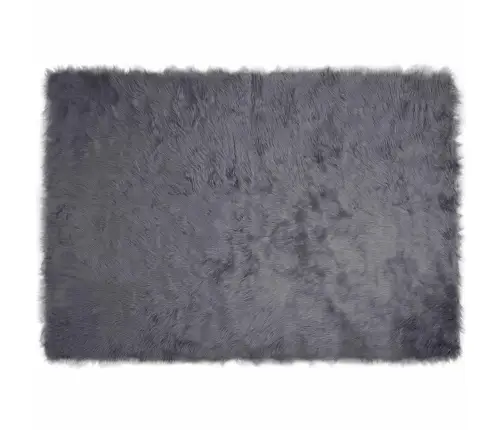 Mākslīgā Aitu Vilna Paklājs Antracīts 140 X 200 Cm Poliesters Vidaxl