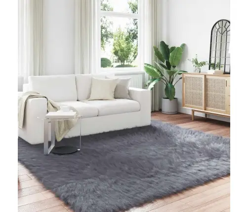 Mākslīgā Aitu Vilna Paklājs Antracīts 200 X 200 Cm Poliesters Vidaxl