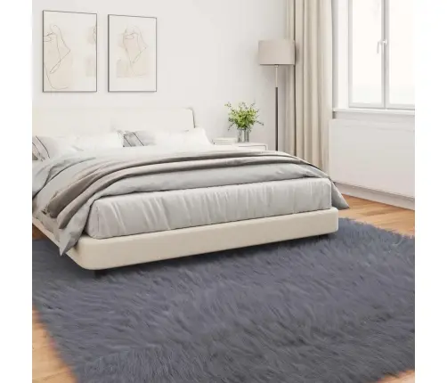 Mākslīgā Aitu Vilna Paklājs Antracīts 200 X 200 Cm Poliesters Vidaxl