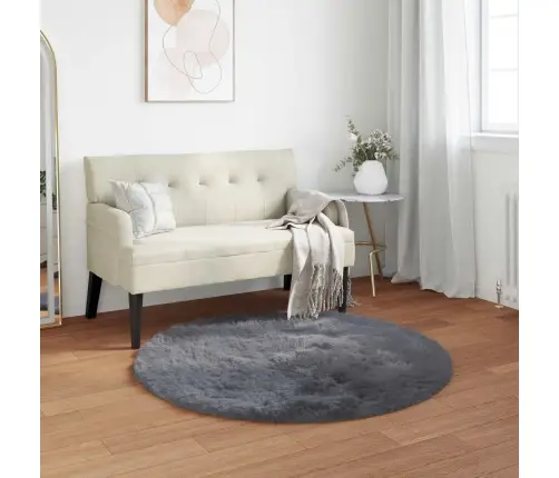 Mākslīgā Aitu Vilna Paklājs Antracīts 100 X 100 Cm Poliesters Vidaxl