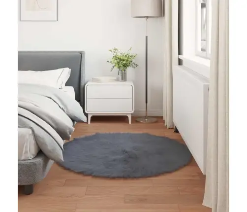 Mākslīgā Aitu Vilna Paklājs Antracīts 100 X 100 Cm Poliesters Vidaxl