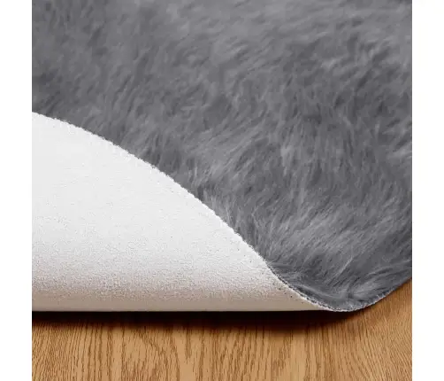 Mākslīgā Aitu Vilna Paklājs Antracīts 160 X 160 Cm Poliesters Vidaxl