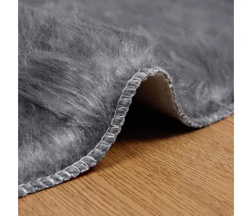 Mākslīgā Aitu Vilna Paklājs Antracīts 160 X 160 Cm Poliesters Vidaxl