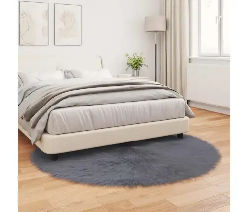 Mākslīgā Aitu Vilna Paklājs Antracīts 200 X 200 Cm Poliesters Vidaxl