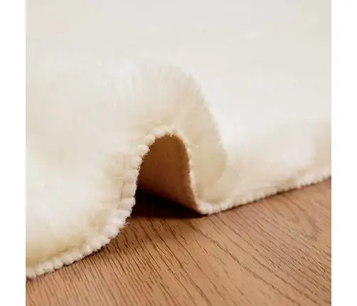 Mākslīgā Truša Kažokādas Paklājs Balts 80 X 200 Cm Poliesters Vidaxl