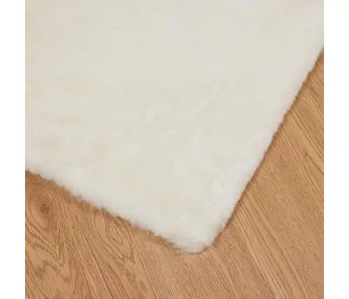 Mākslīgā Truša Kažokādas Paklājs Balts 80 X 200 Cm Poliesters Vidaxl