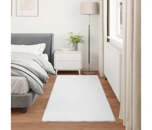 Mākslīgā Truša Kažokādas Paklājs Olite Balts 100 X 200 Cm Vidaxl