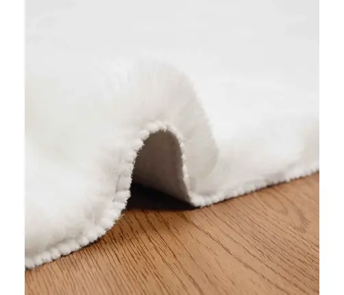 Mākslīgā Truša Kažokādas Paklājs Balts 120 X 170 Cm Poliesters Vidaxl