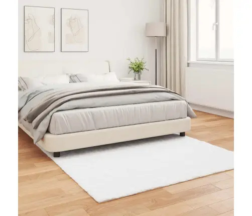 Mākslīgā Truša Kažokādas Paklājs Balts 120 X 120 Cm Poliesters Vidaxl