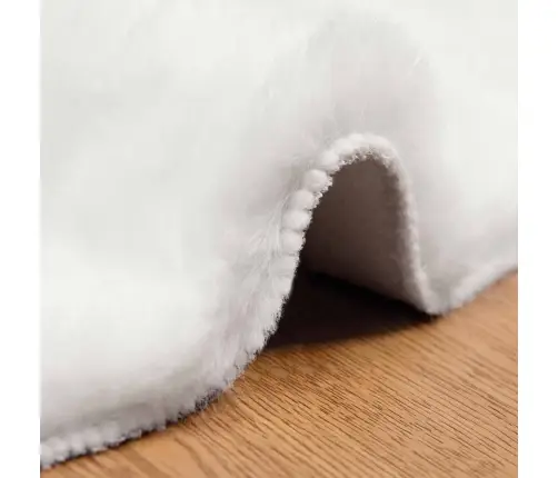 Mākslīgā Truša Kažokādas Paklājs Olite Balts Ø 80 Cm Poliesters Vidaxl