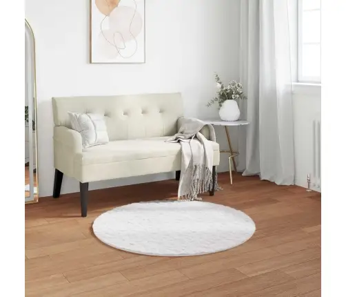 Dirbtinio Triušio Kailio Kilimas Olite Balta Ø 120 Cm