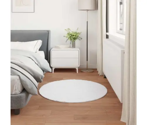 Dirbtinio Triušio Kailio Kilimas Olite Balta Ø 120 Cm