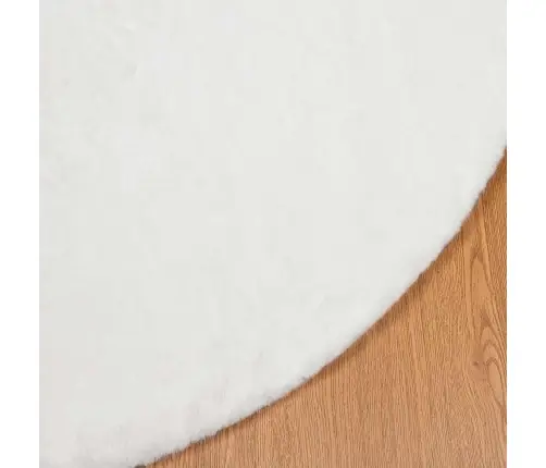 Mākslīgā Truša Kažokādas Paklājs Balts Ø 160 Cm Poliesters Vidaxl