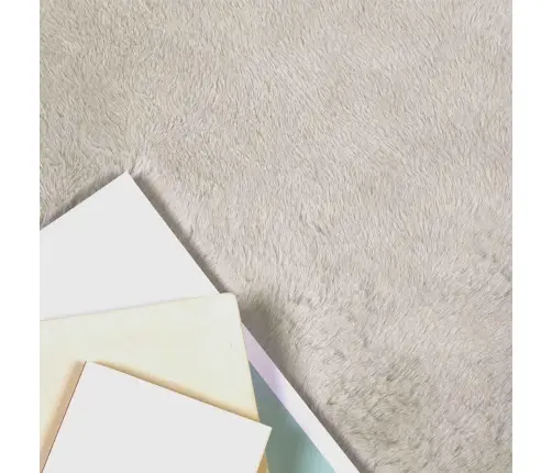 Mākslīgā Truša Kažokādas Paklājs Bēša 200 X 280 Cm Poliesters Vidaxl