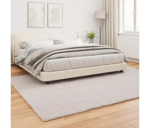 Mākslīgā Truša Kažokādas Paklājs Bēša 240 X 340 Cm Poliesters Vidaxl