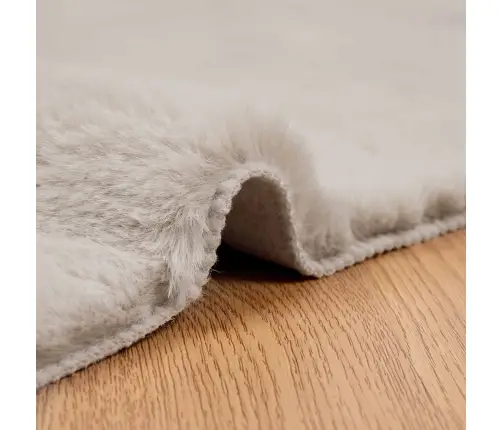 Kunstlik Küüliku Karv Mat Olite Beež 120 X 120 Cm Polüester