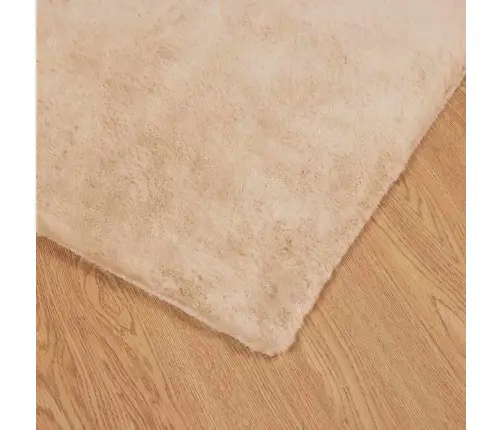 Dirbtinio Triušio Kailio Kilimas Smėlio 200 X 200 Cm