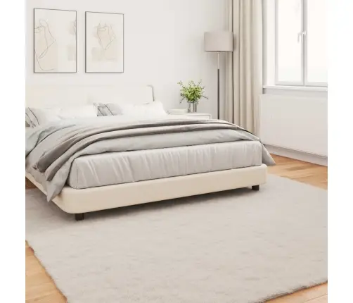 Mākslīgā Truša Kažokādas Paklājs Bēša 200 X 200 Cm Poliesters Vidaxl