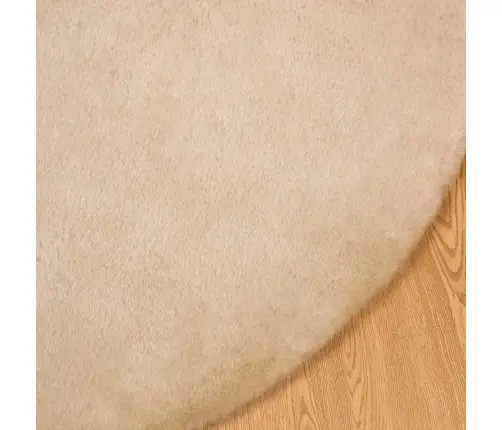 Mākslīgā Truša Kažokādas Paklājs Bēša Ø 120 Cm Poliesters Vidaxl