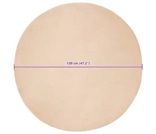 Mākslīgā Truša Kažokādas Paklājs Bēša Ø 120 Cm Poliesters Vidaxl