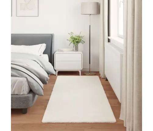 Mākslīgā Truša Kažokādas Paklājs Krēmkrāsa 80 X 200 Cm Vidaxl