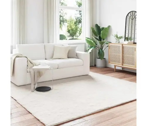 Mākslīgā Truša Kažokādas Paklājs Krēmkrāsa 200 X 200 Cm Vidaxl