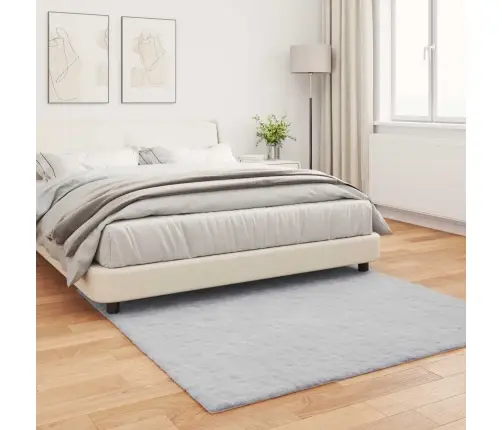 Mākslīgā Truša Kažokādas Paklājs Pelēka 120 X 120 Cm Poliesters Vidaxl