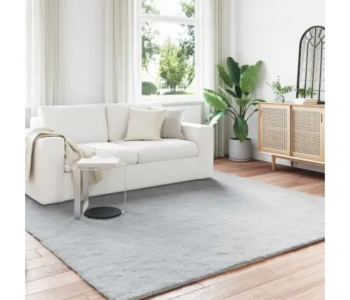 Mākslīgā Truša Kažokādas Paklājs Pelēka 200 X 200 Cm Poliesters Vidaxl