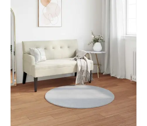 Dirbtinio Triušio Kailio Kilimas Olite Pilka Ø 80 Cm