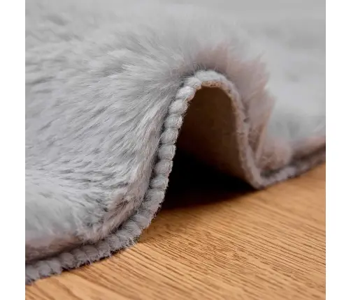 Mākslīgā Truša Kažokādas Paklājs Olite Pelēka Ø 100 Cm Vidaxl