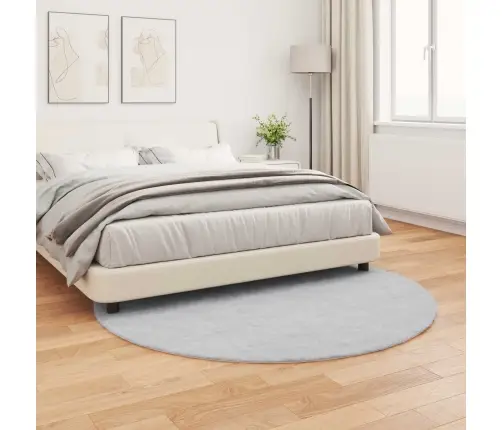 Mākslīgā Truša Kažokādas Paklājs Pelēka Ø 160 Cm Poliesters Vidaxl