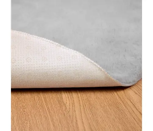 Mākslīgā Truša Kažokādas Paklājs Pelēka Ø 200 Cm Poliesters Vidaxl