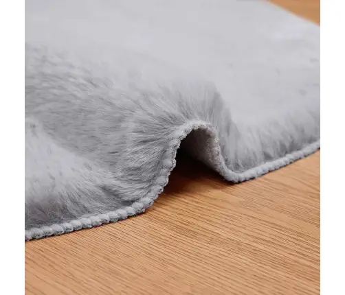 Mākslīgā Truša Kažokādas Paklājs Olite Pelēka 80 X 120 Cm Vidaxl