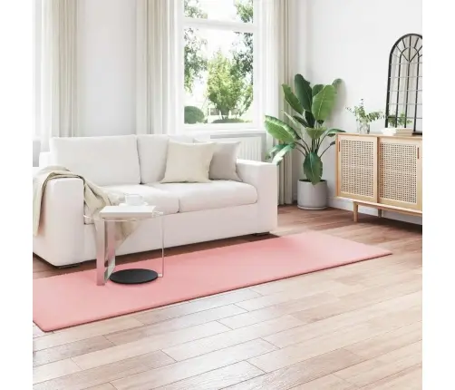 Mākslīgā Truša Kažokādas Paklājs Rozā 80 X 250 Cm Poliesters Vidaxl