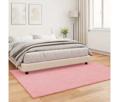 Mākslīgā Truša Kažokādas Paklājs Rozā 120 X 170 Cm Poliesters Vidaxl