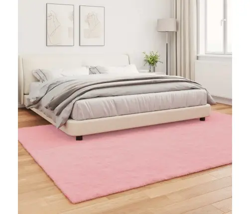 Dirbtinio Triušio Kailio Kilimas Olite Rožinė 200 X 280 Cm