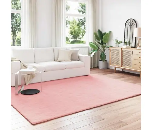 Mākslīgā Truša Kažokādas Paklājs Rozā 240 X 340 Cm Poliesters Vidaxl