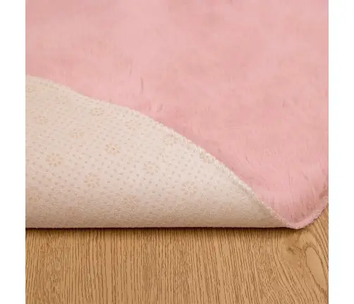 Mākslīgā Truša Kažokādas Paklājs Olite Rozā Ø 80 Cm Poliesters Vidaxl