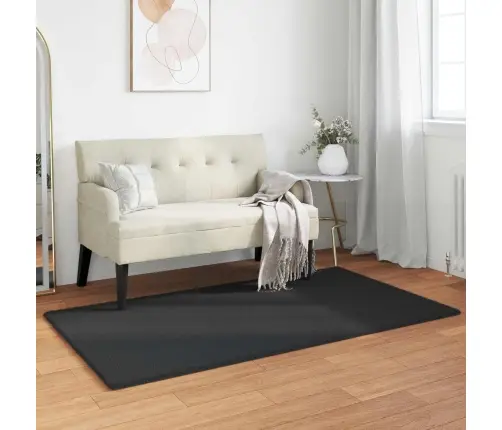 Kunstlik Küüliku Karv Mat Olite Must 60 X 110 Cm Polüester