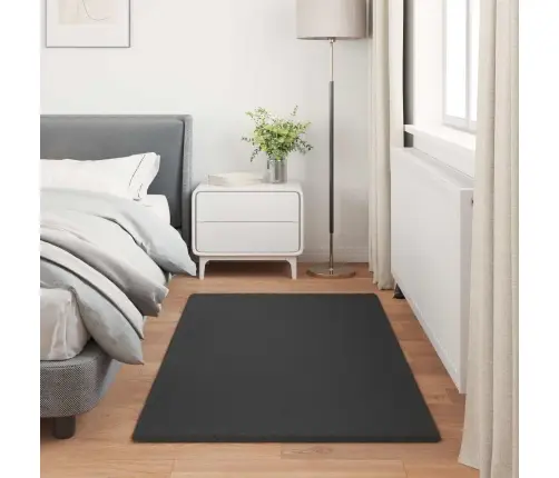 Kunstlik Küüliku Karv Mat Olite Must 60 X 110 Cm Polüester
