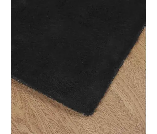 Kunstlik Küüliku Karv Mat Must 80 X 200 Cm Polüester