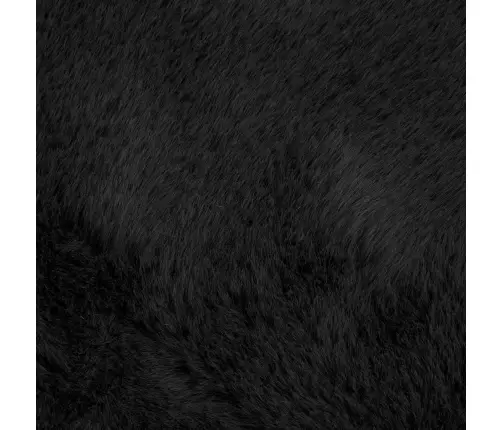 Dirbtinio Triušio Kailio Kilimas Juoda 80 X 250 Cm Poliesteris