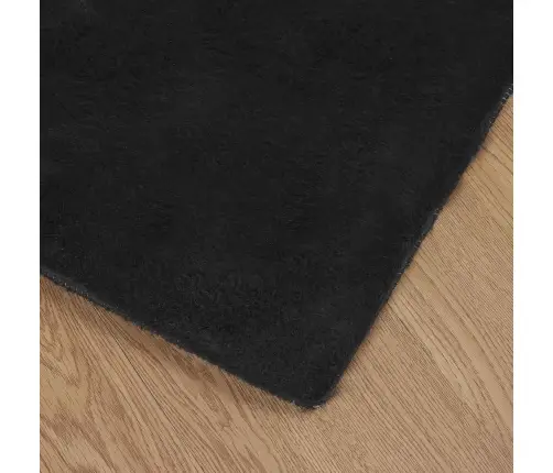 Kunstlik Küüliku Karv Mat Olite Must 100 X 200 Cm Polüester