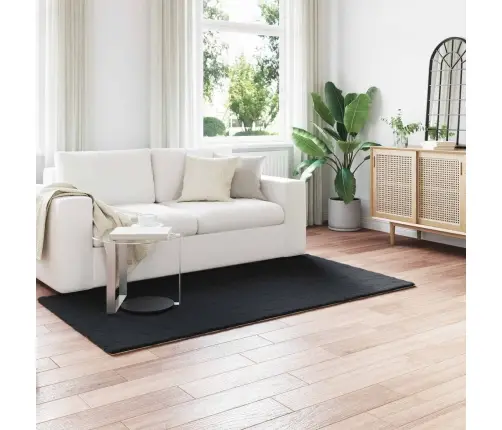 Kunstlik Küüliku Karv Mat Olite Must 100 X 200 Cm Polüester