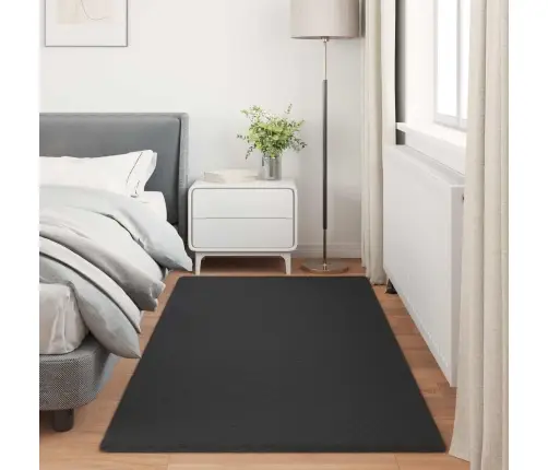 Kunstlik Küüliku Karv Mat Olite Must 100 X 200 Cm Polüester
