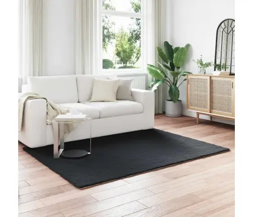 Dirbtinio Triušio Kailio Kilimas Olite Juoda 120 X 170 Cm