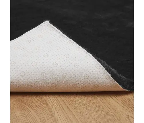 Kunstlik Küüliku Karv Mat Olite Must 200 X 200 Cm Polüester