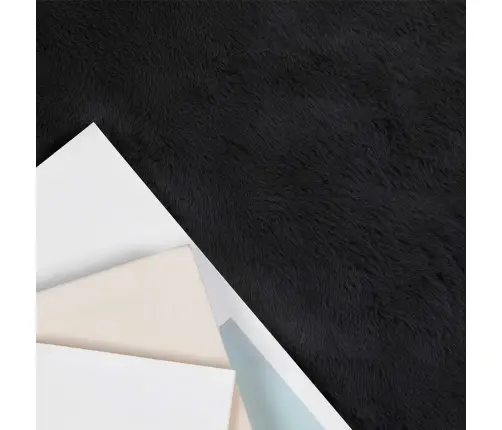 Kunstlik Küüliku Karv Mat Olite Must 200 X 200 Cm Polüester